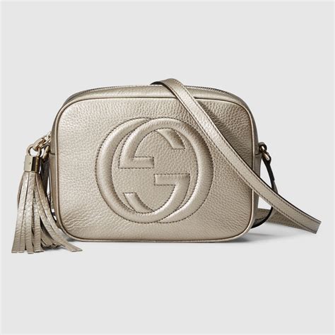 gucci gg cream leather soho plaque|gucci shoulder bag brown.